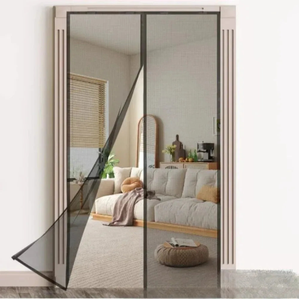 Magnetic Mesh Screen Door Curtain – Hands-Free Bug & Mosquito Barrier