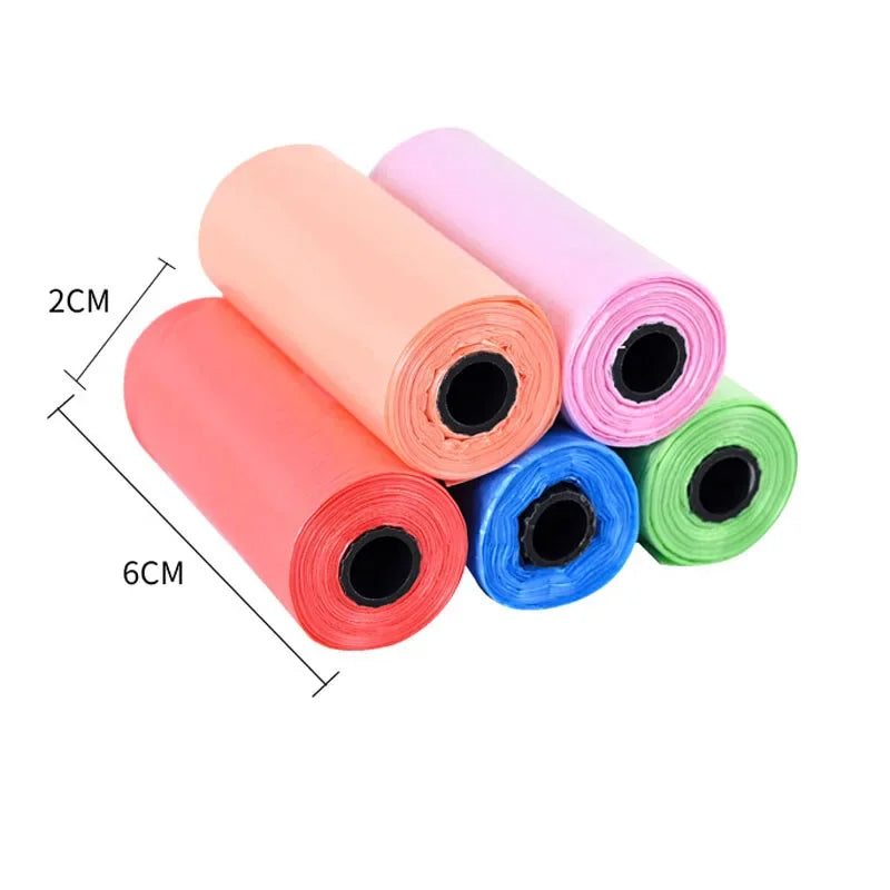 Set of colorful rolls with dimensions on a white background