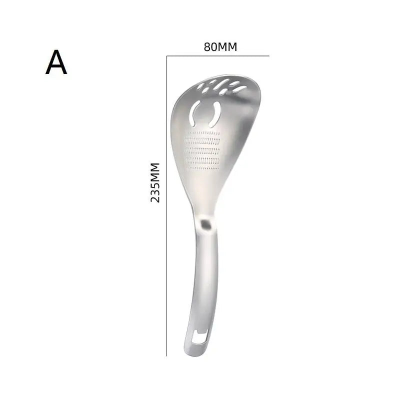 Multifunctional Stainless Steel Grater Spoon – 6-in-1 Kitchen Tool for Garlic, Ginger & Vegetables