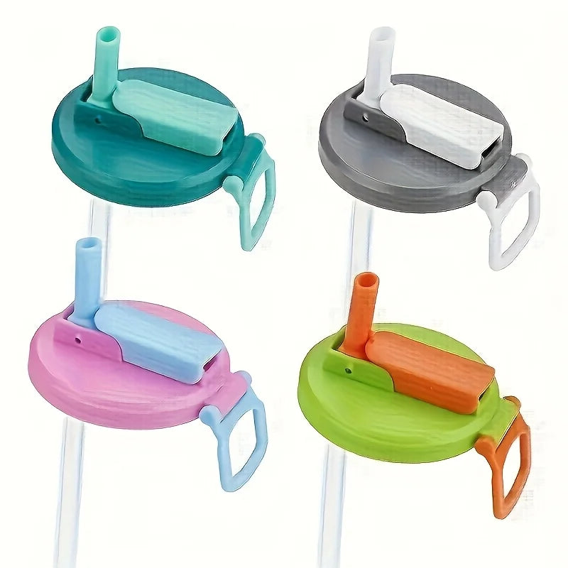 Set of colorful kitchen tools with lids and handles on a white background