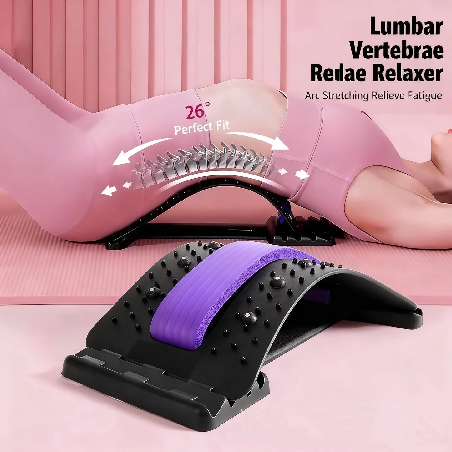 Lumbar Back Stretcher – Multi-Level Back Cracker for Pain Relief & Posture Support