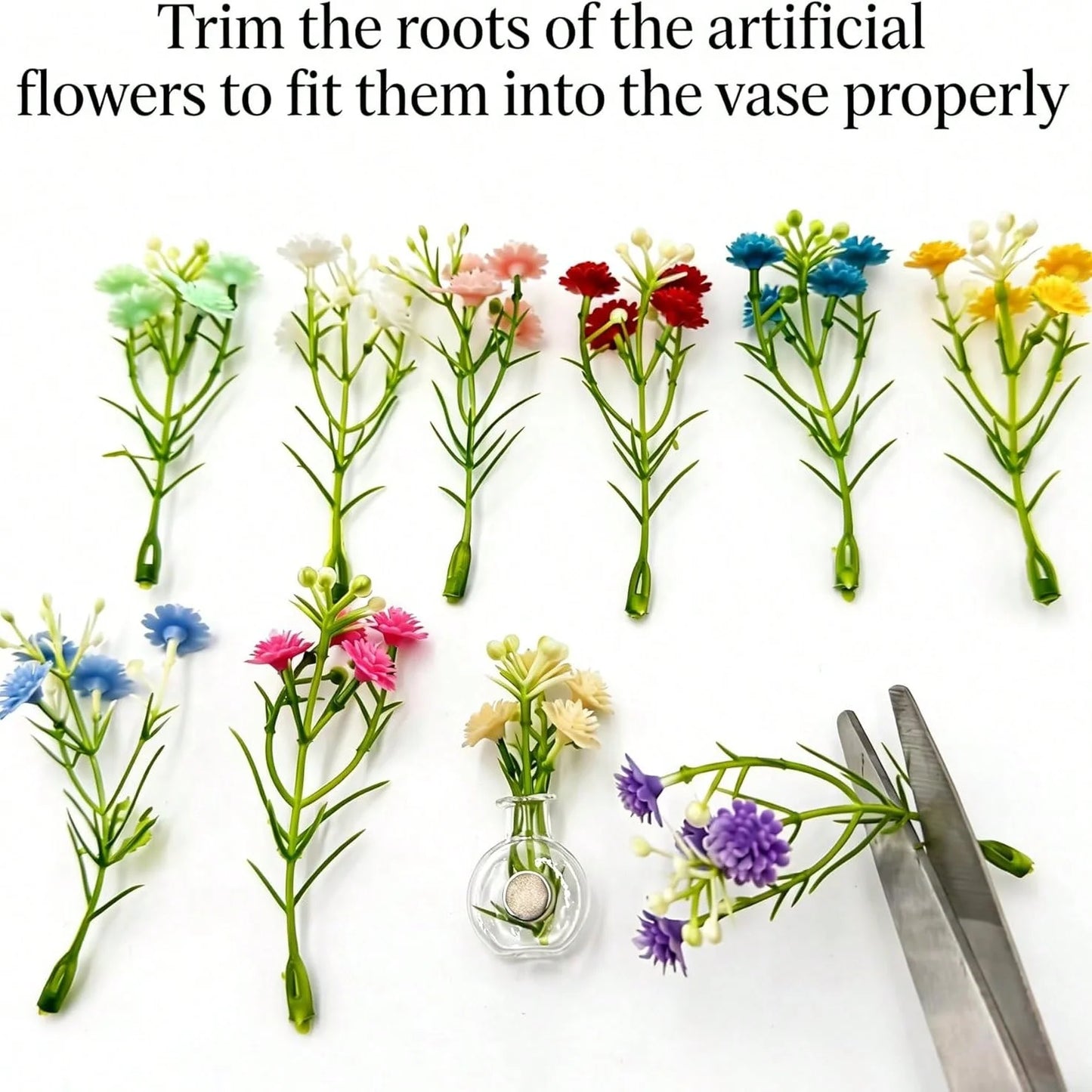 Mini Glass Bottle Flower Vase Fridge Magnets – Set of 8 Home & Kitchen Décor