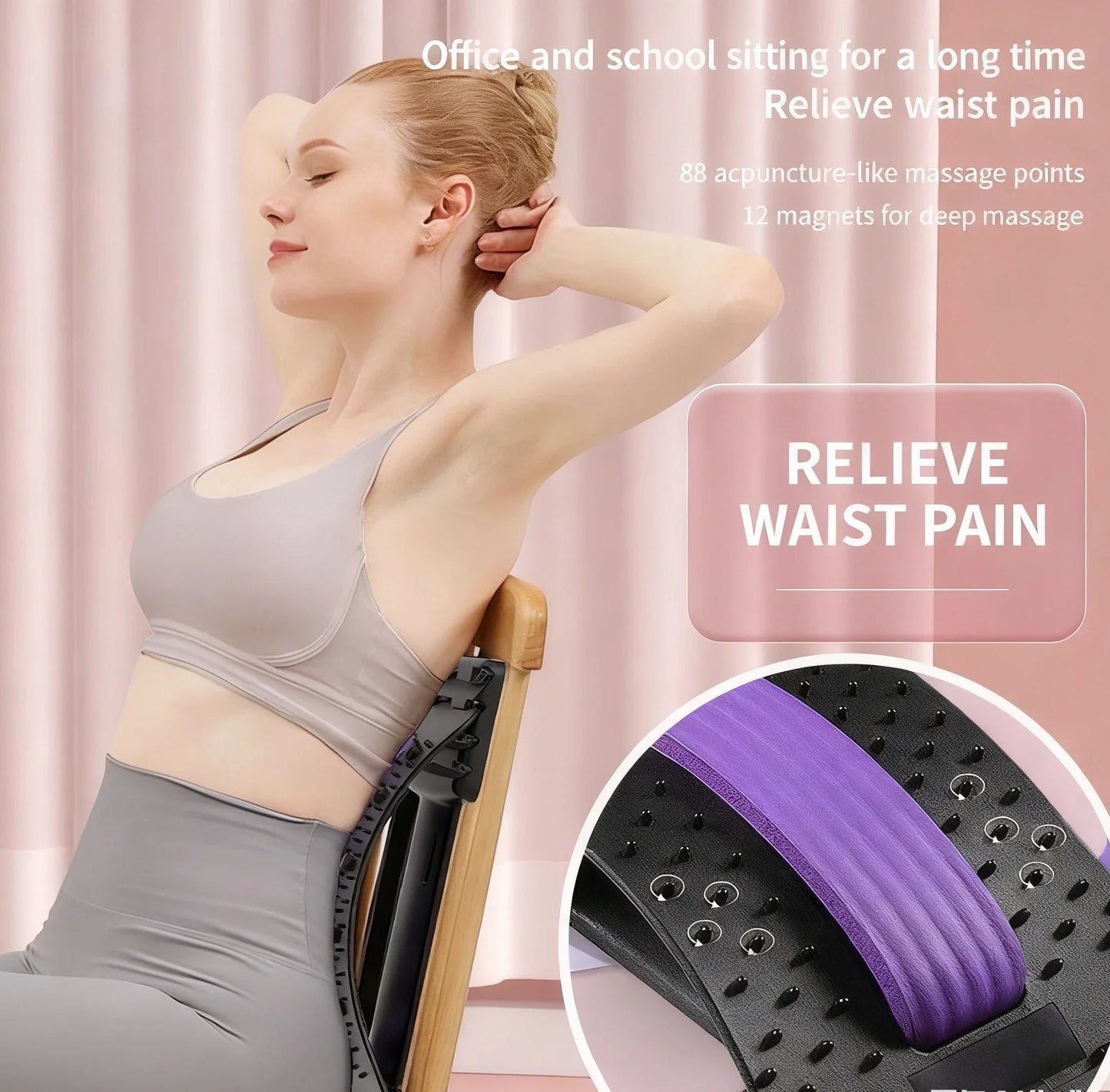 Lumbar Back Stretcher – Multi-Level Back Cracker for Pain Relief & Posture Support