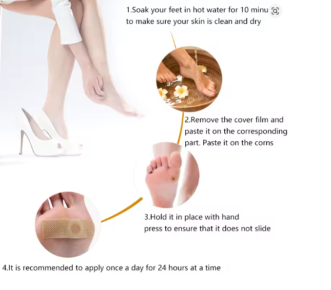 24Pcs Foot Care Corn Pads – Softening Plasters for Callus & Hard Skin Relief
