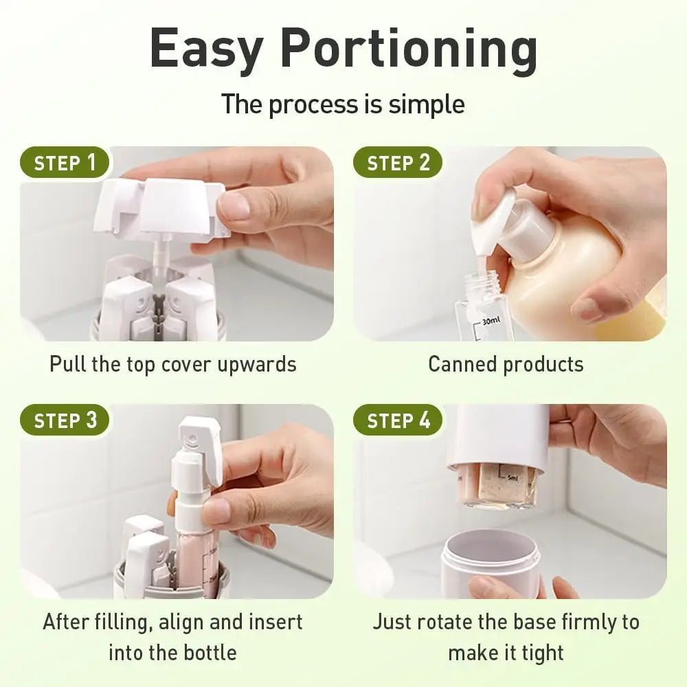 Step-by-step guide on using a product for easy portioning with text and images.