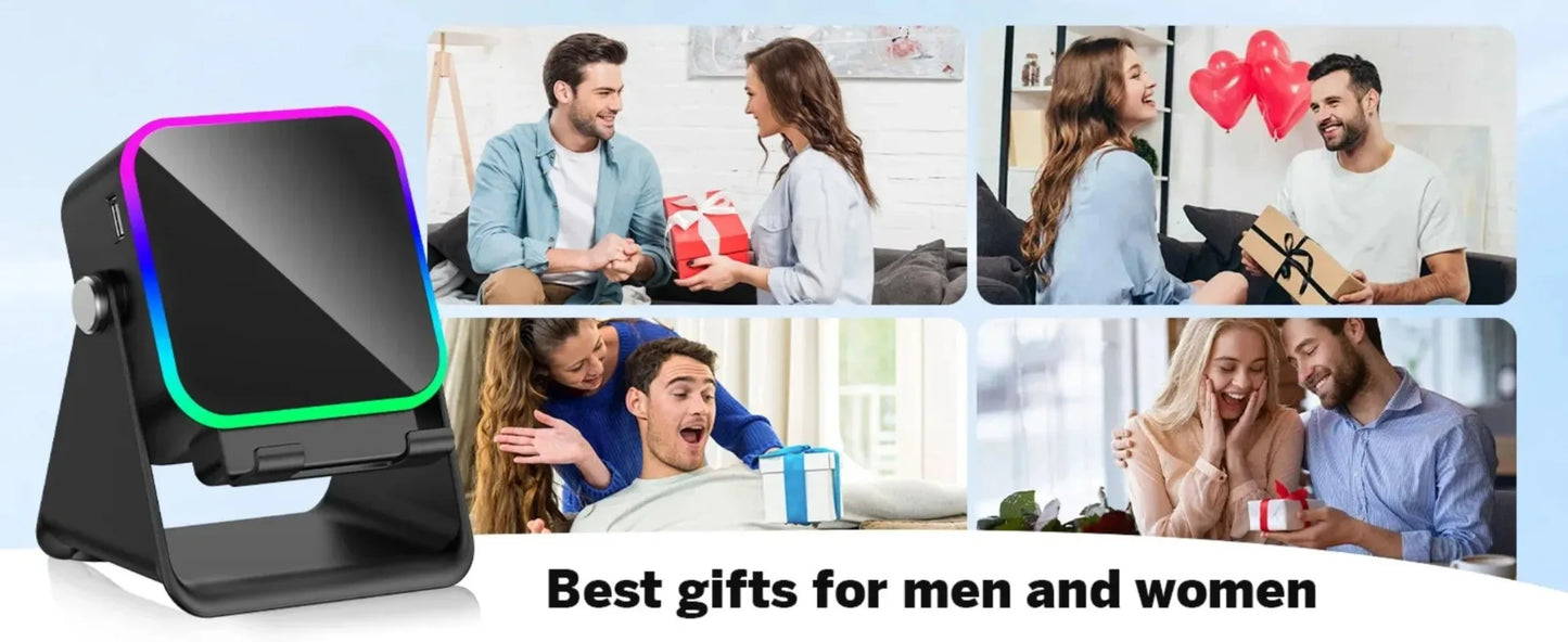 Product with images of people interacting and text 'Best gifts for men and women'.